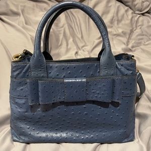 KATE SPADE New York Blue Ostrich Leather Bow handbag